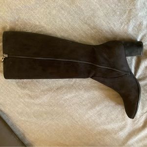 Black suede Tahari Delia knee high boots